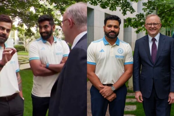 अल्बानीज, Australian PM with Indian Cricket Team