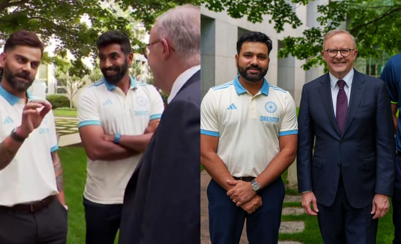 अल्बानीज, Australian PM with Indian Cricket Team